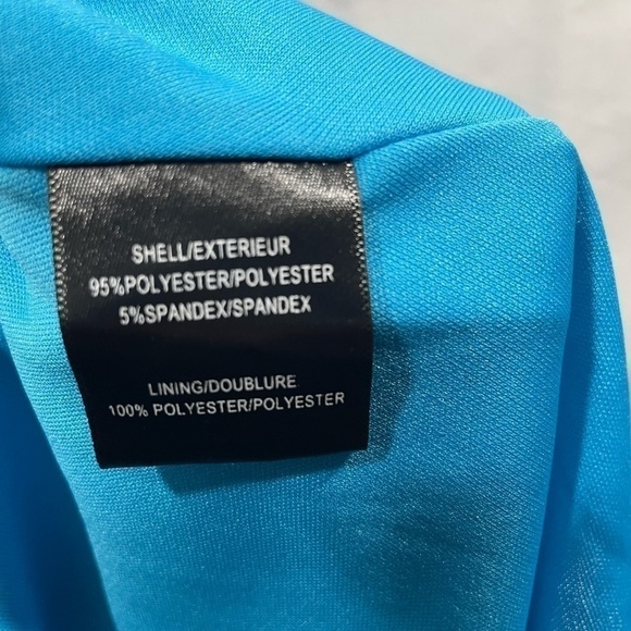 Badgley Mischka Womens Fit & Flare Dress Blue Green Yellow Size 4 - Picture 8 of 8